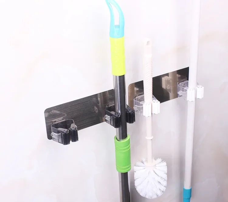 Wall Mounted Mop Organizer Holder Brush Broom Hanger Home Storage Rack Bathroom Suction Hanging Pipe Hooks Household Tools Home