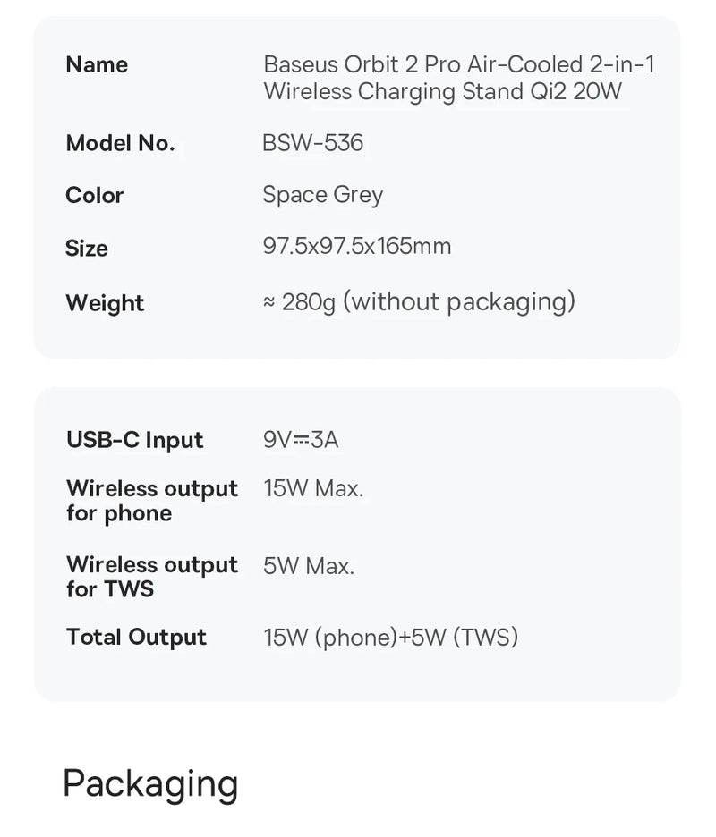 Baseus Qi2 15W Magnetic Wireless Charger 20W 2-in-1 Phone Earphone Wireless Charging Stand For iPhone 12 13 14 15  AirPods Pro