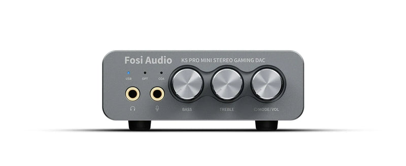 Fosi Audio K5 PRO USB Gaming DAC With Microphone Headphone Amplifier Mini Audio DAC for PS5 Desktop Powered Active Speakers