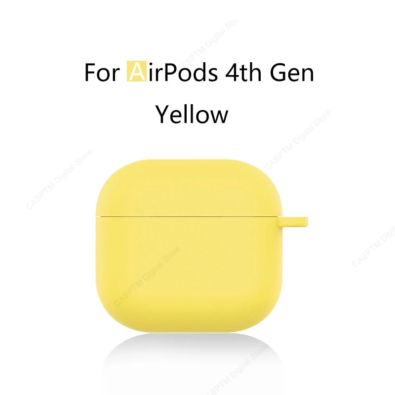 Soft TPU Case For AirPods 4 2024 Silicone Cover For Apple AirPods 4 4th Generation Cases Earphone Protetcive Funda With Hook