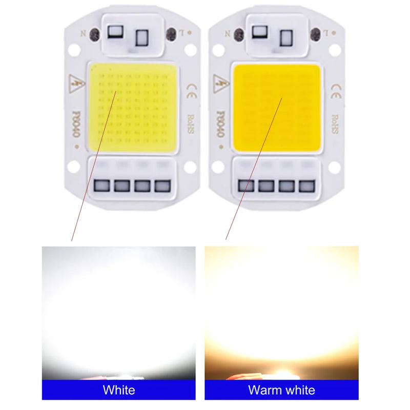 LED COB Chip 20W 30W 50W AC 220V Smart IC No Need Driver LED Lamp Beads  DIY Flood Light Spotlight floodlight outdoor chip light