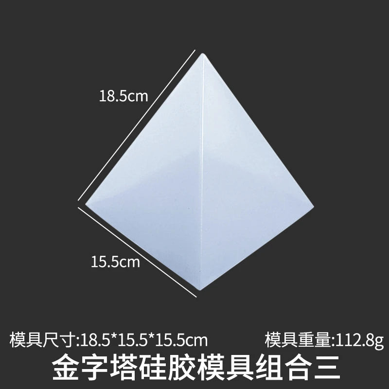 Large Crystal Drop Glue DIY Pyramid Cube Mold Opposite Mirror Energy Tower AB Safety Silicone Material Home Handmade Supplies