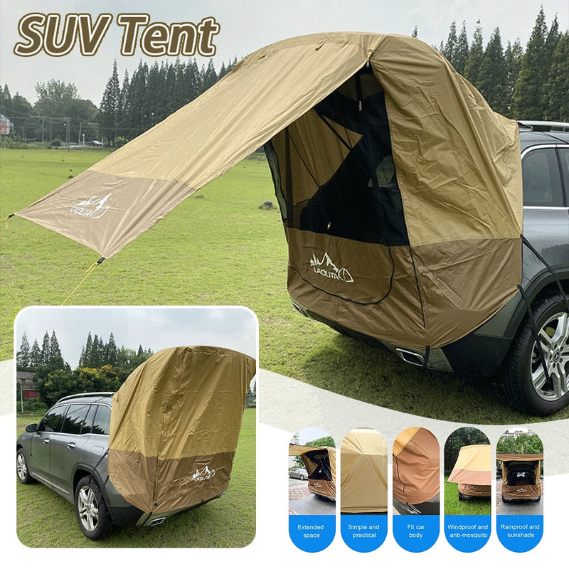 Car SUV Trunk Extension Tent Outdoor Travel Camping Car Tailgate Sunshade Waterproof Tent Awning Tent Car Exterior Accessories