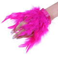 Ostrich Feather Cuff Wrist Sleeve Women Real Fur Ostrich Feather Cuffs Feather Cuff Snap Bracelet Clap On Satin Shirts Elegant