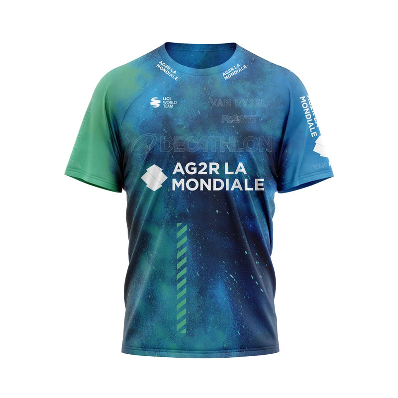 AG2R LA MONDIALE TEAM 2024 Cycling Jersey T-shirt Outdoor Sports Competition Clothing POLO Shirt Men New Summer Women Children3D