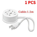 Travel Adapter Socket , EU Plug, Multifunctional 10A Socket with USB Power Portable Outlet with Cable 1.5m