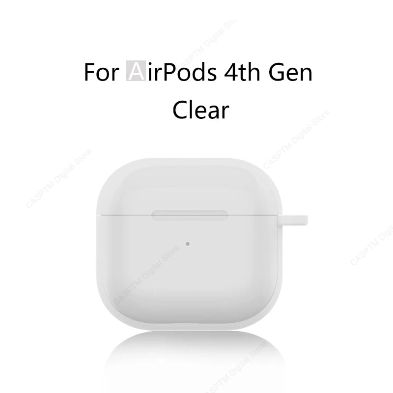 Soft TPU Case For AirPods 4 2024 Silicone Cover For Apple AirPods 4 4th Generation Cases Earphone Protetcive Funda With Hook